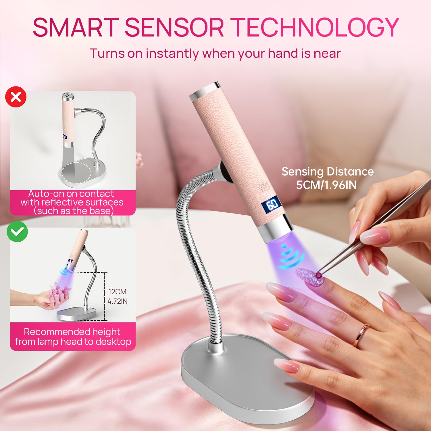 Handheld UV Lamp with Auto-Sensor, Rechargeable Nail Dryer - Image 9