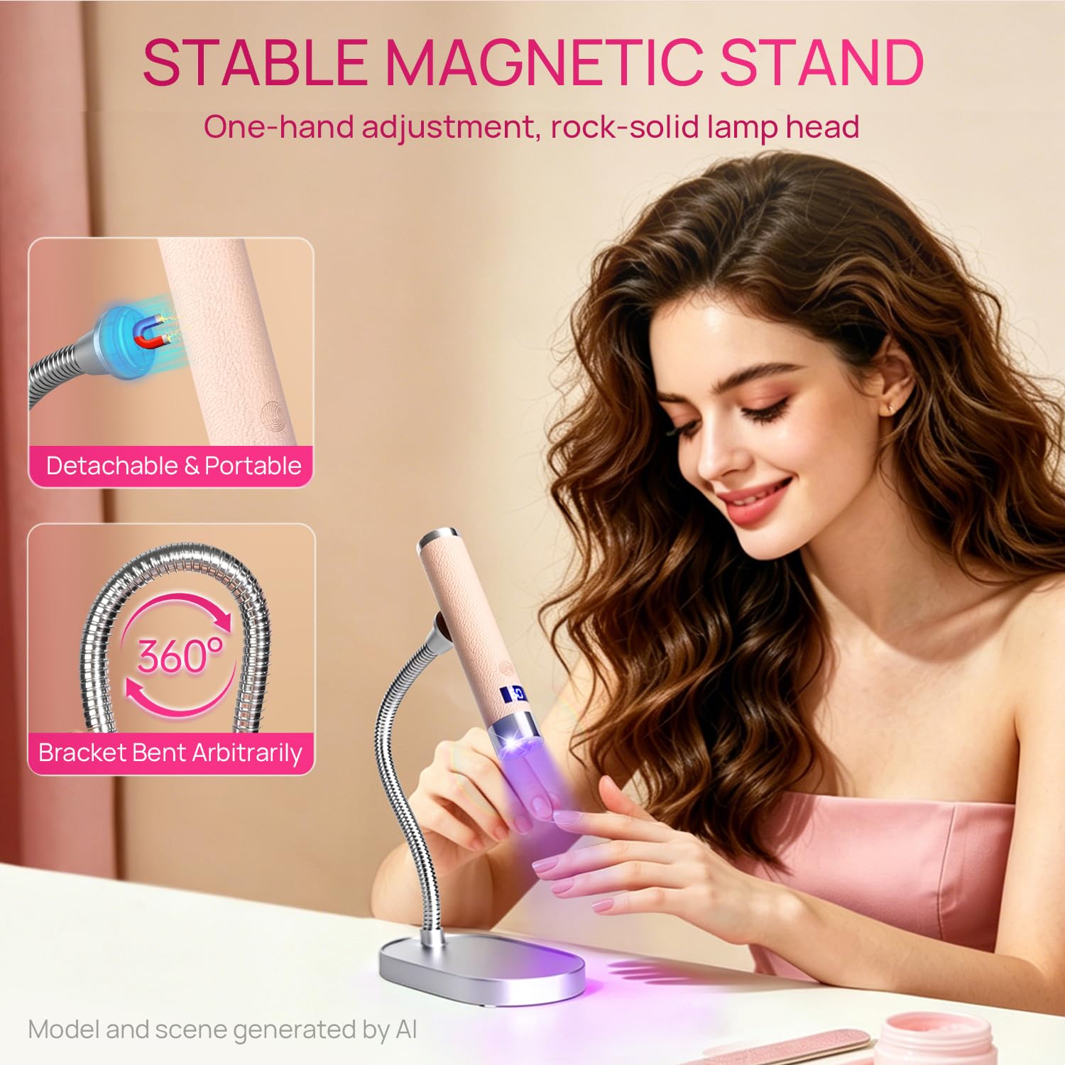 Handheld UV Lamp with Auto-Sensor, Rechargeable Nail Dryer - Image 6