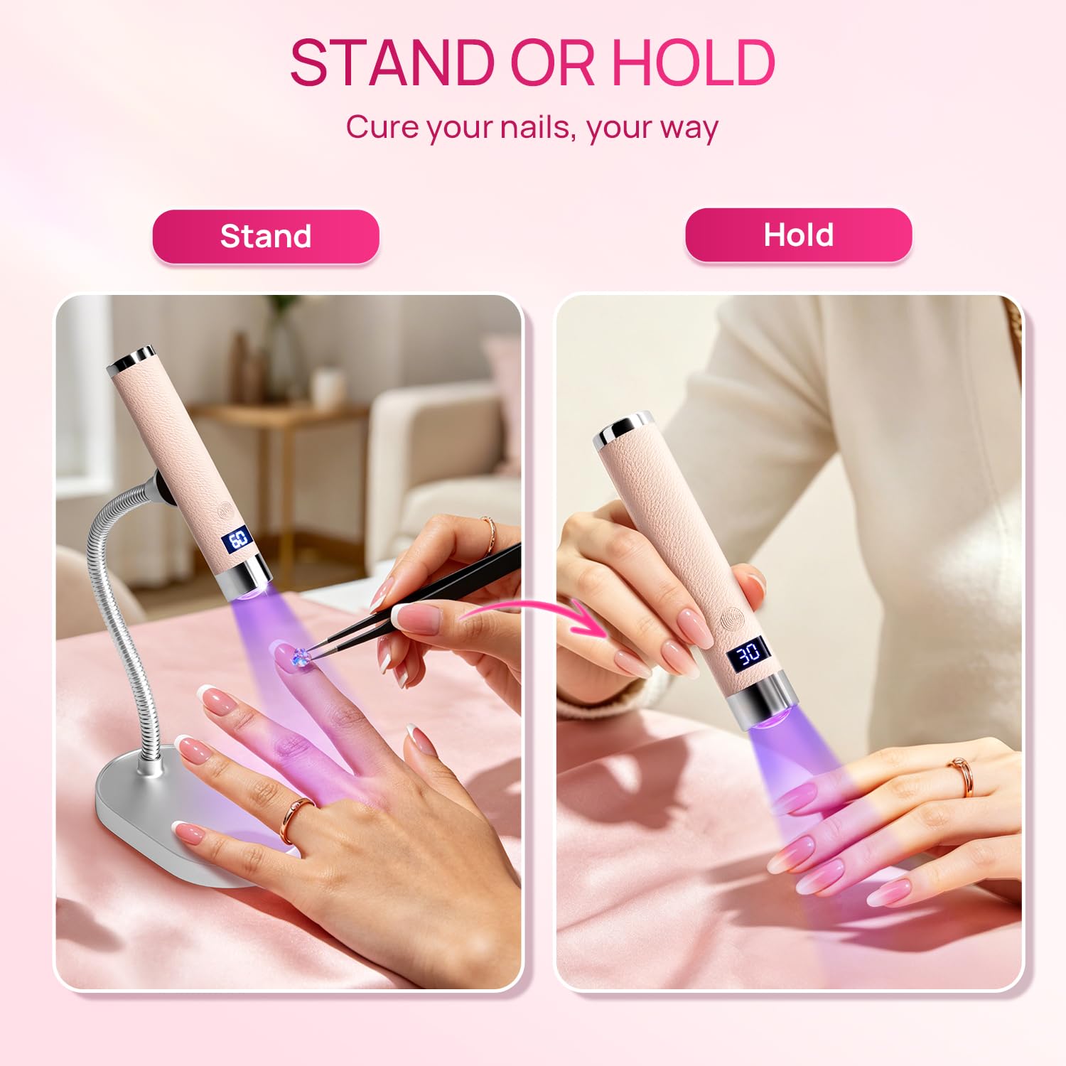 Handheld UV Lamp with Auto-Sensor, Rechargeable Nail Dryer - Image 5